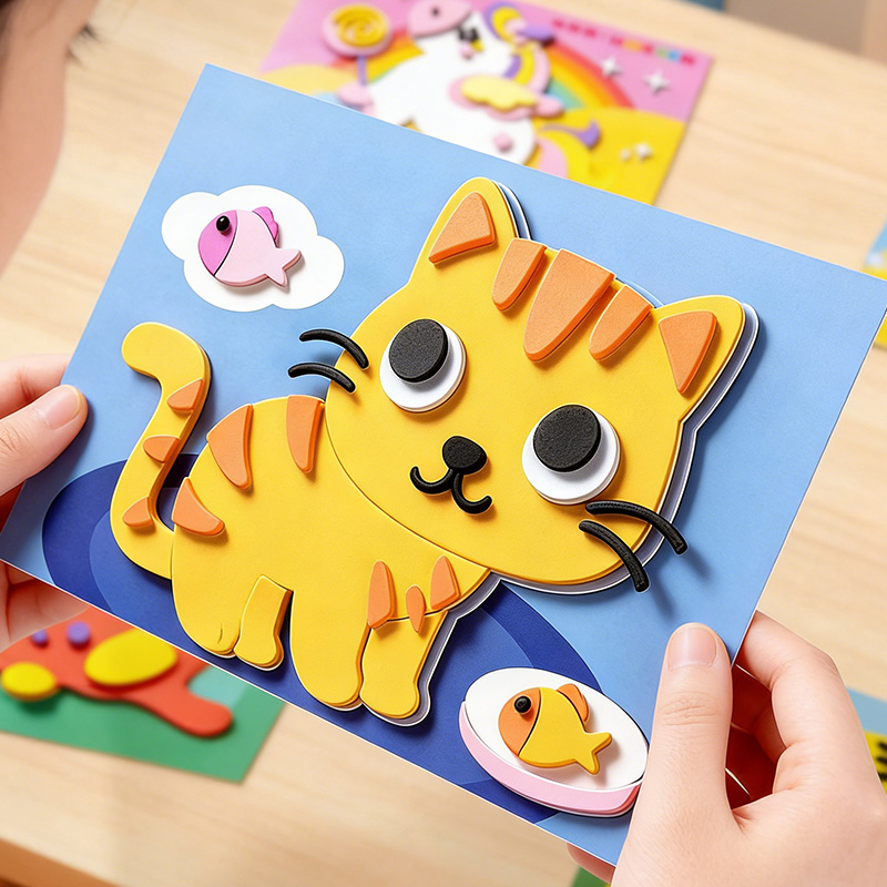 Science Project Diy - 어린이용 3D 스티커, 10개의 랜덤 시트,