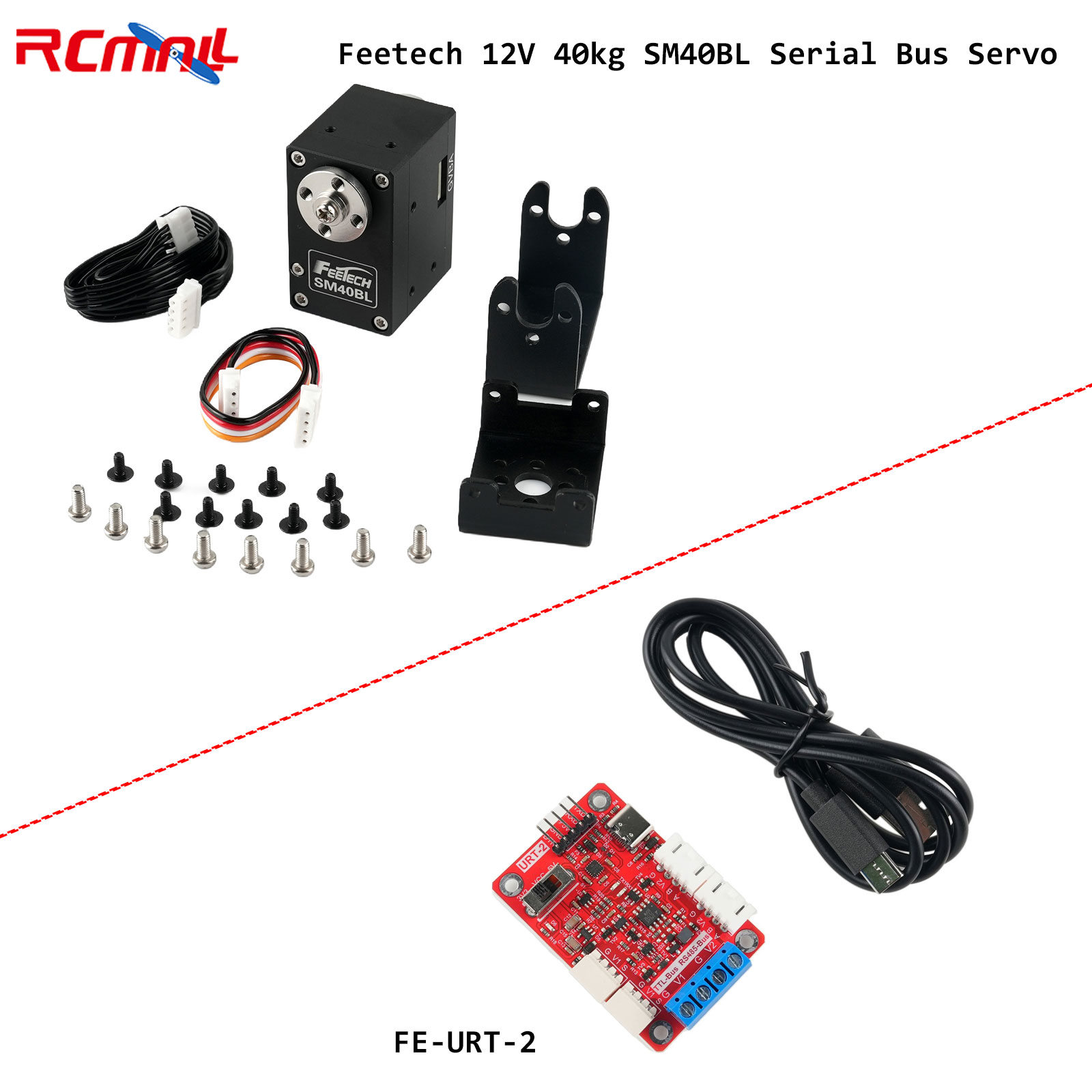 Robot Arm Motor - Feetech 12V 40kg SM40BL 시리얼 포트