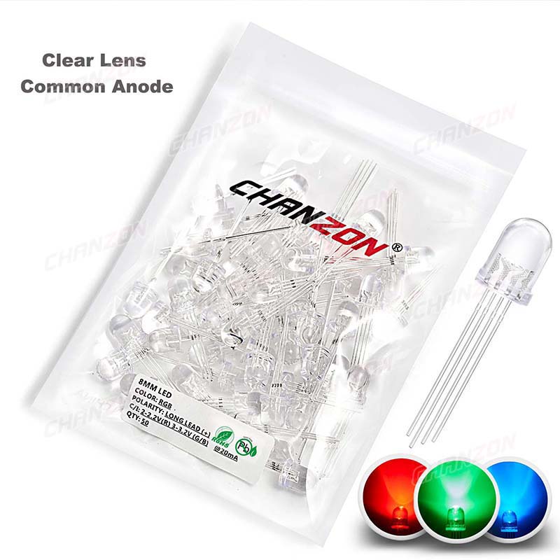 50pcs 8mm RGB LED 발광 다이오드 마이크로 - Hobby Is Science 리뷰 및 가격