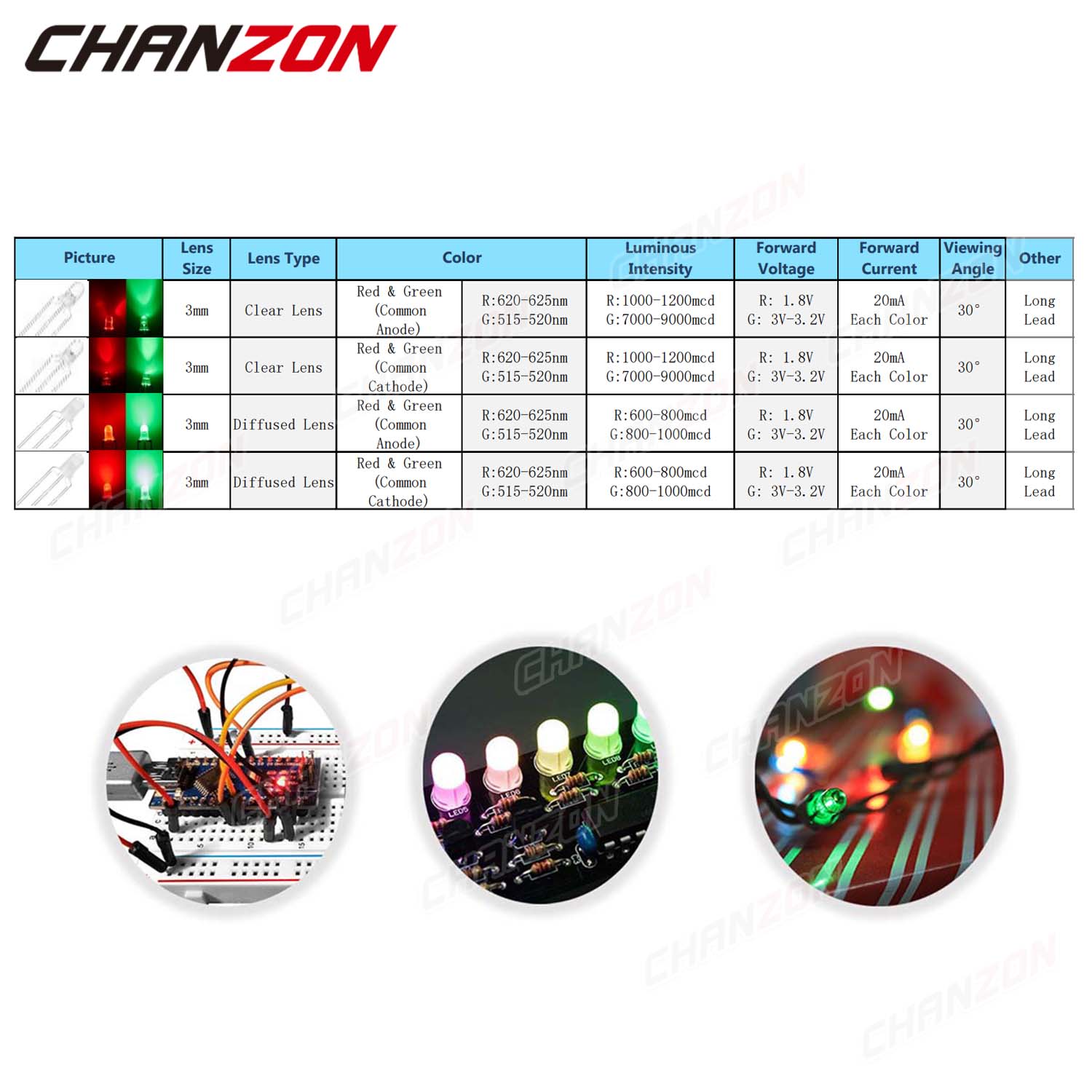 바이 컬러 3 mm LED 발광 다이오드 램프 100p - Hobby Is Science 리뷰 및 가격